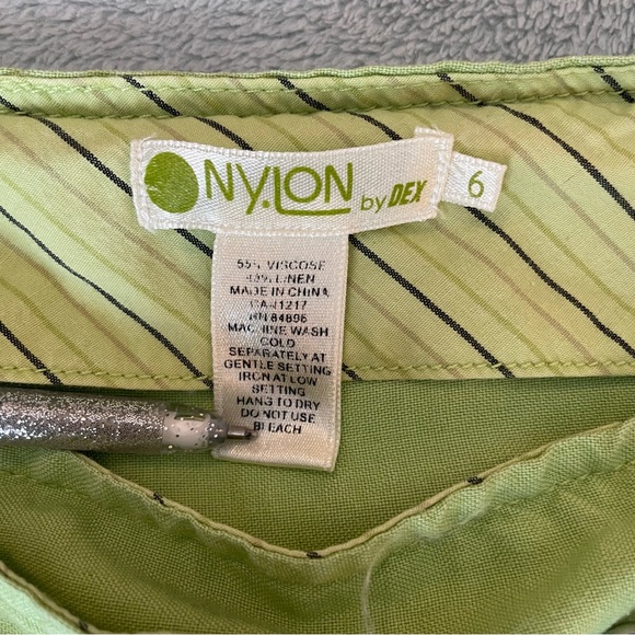 Nylon by Dex green skirt in lime green with asymmetrical hemline size 6 - Picture 3 of 7